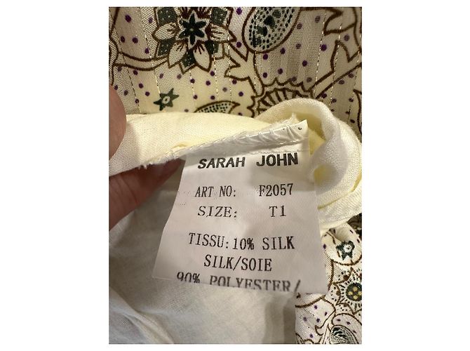 Autre Marque Vestido de verano estampado Sarah John Castaño Blanco Púrpura - vista 3