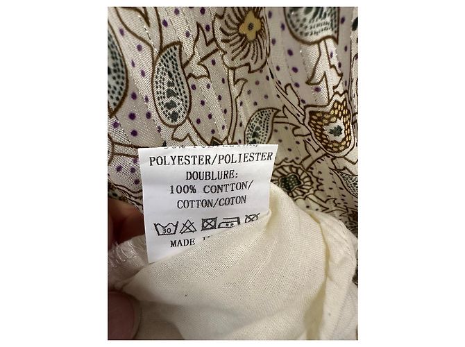 Autre Marque Vestido de verano estampado Sarah John Castaño Blanco Púrpura - vista 4