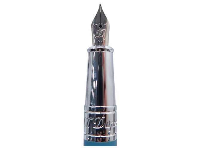 St Dupont NUOVA PENNA STILOGRAFICA S.T. DUPONT D-INITIAL IN OTTONE BLU TURCHESE - vista 2