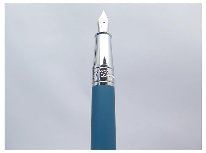 St Dupont NUOVA PENNA STILOGRAFICA S.T. DUPONT D-INITIAL IN OTTONE BLU TURCHESE - vista 6