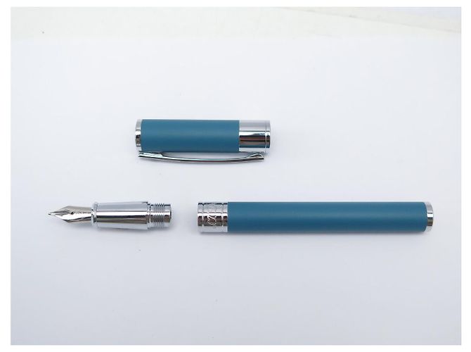 St Dupont NUOVA PENNA STILOGRAFICA S.T. DUPONT D-INITIAL IN OTTONE BLU TURCHESE - vista 9