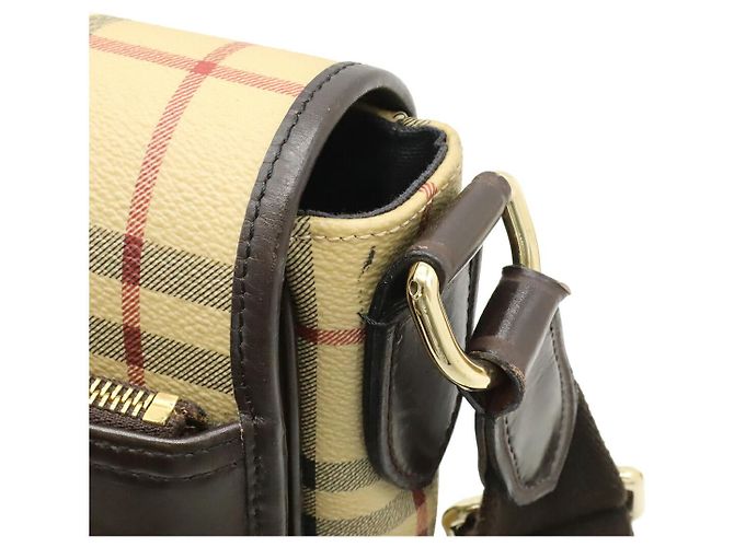 Borsa a tracolla in PVC e pelle Burberry Nova Check Marrone Beige - vista 6