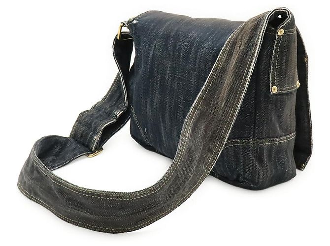 Borsa a tracolla Chanel Denim Coco Mark Blu - vista 2