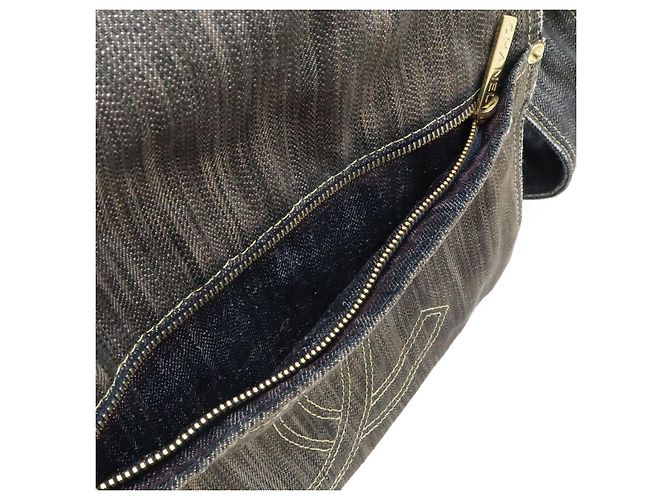 Borsa a tracolla Chanel Denim Coco Mark Blu - vista 9