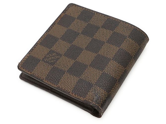 Portafoglio Marco in Damier Canvas Louis Vuitton Marrone - vista 2
