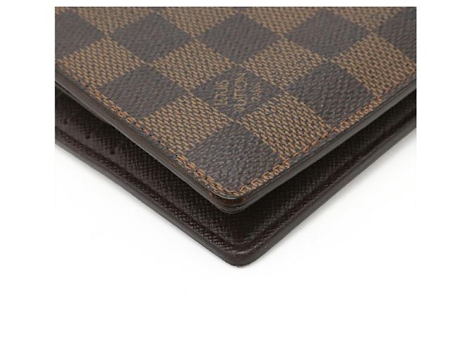 Portafoglio Marco in Damier Canvas Louis Vuitton Marrone - vista 3