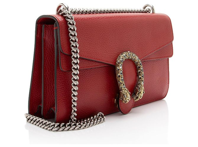Borsa a tracolla Dionysus Medium in pelle e cristalli Gucci Rosso - vista 2
