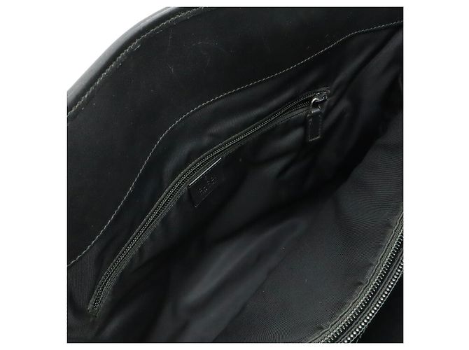Pasta Executiva de Nylon, Lona e Couro Gucci Preto - vista 6