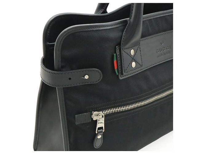 Pasta Executiva de Nylon, Lona e Couro Gucci Preto - vista 8