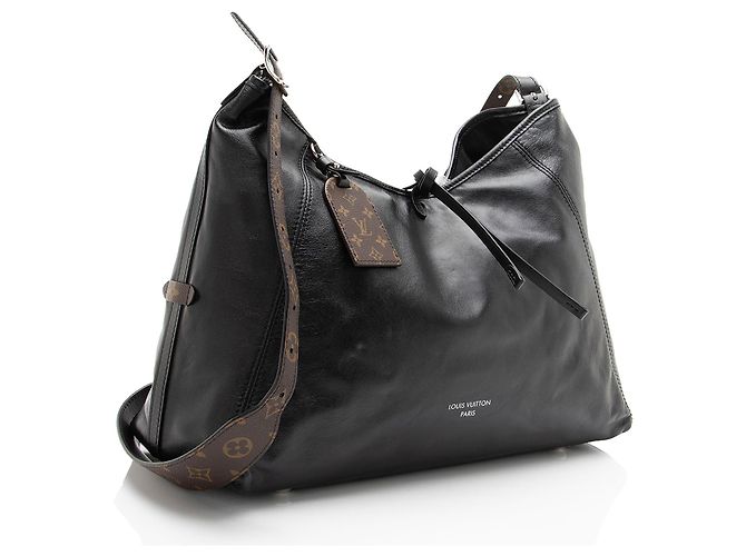 Borsa a Spalla Louis Vuitton Lambskin CarryAll Vibe MM Nero - vista 2
