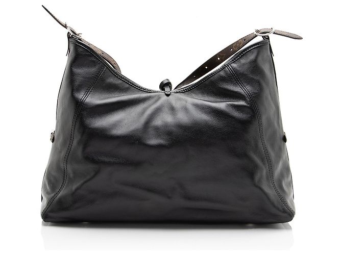 Borsa a Spalla Louis Vuitton Lambskin CarryAll Vibe MM Nero - vista 3