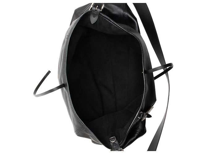 Borsa a Spalla Louis Vuitton Lambskin CarryAll Vibe MM Nero - vista 6