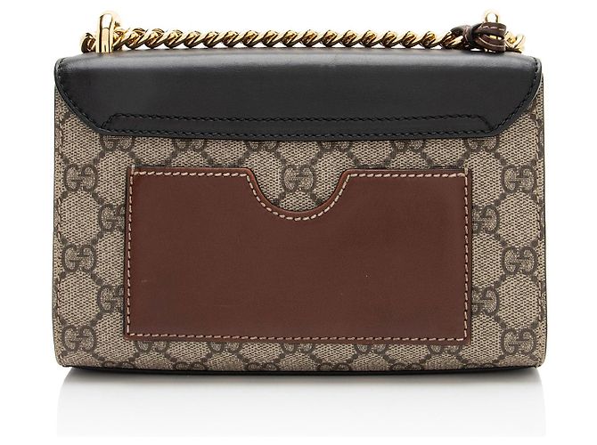 Piccola borsa a tracolla Gucci GG Supreme Padlock Marrone Beige - vista 3