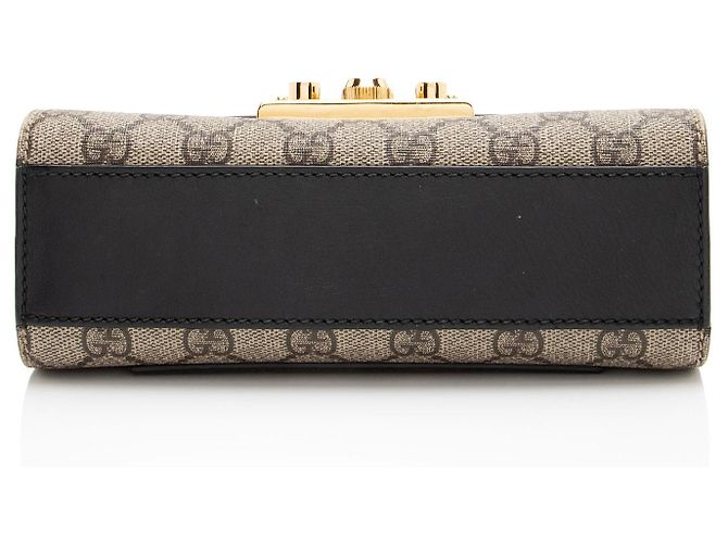 Piccola borsa a tracolla Gucci GG Supreme Padlock Marrone Beige - vista 4