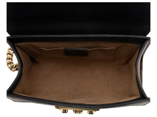 Piccola borsa a tracolla Gucci GG Supreme Padlock Marrone Beige - vista 7