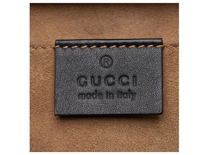 Piccola borsa a tracolla Gucci GG Supreme Padlock Marrone Beige - vista 8