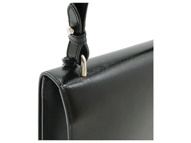 Prada 2WAY Schultertasche aus Lackleder Schwarz - Ansicht 4