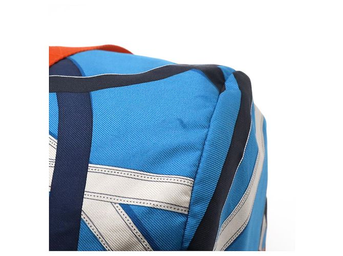 Borsa Hermès Cavalcadour Airsilk Duffle 38 Blu - vista 4