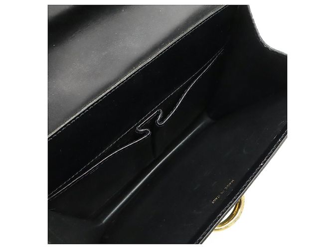 Céline Borsa a mano Celine Gancini in pelle con patta Nero - vista 8