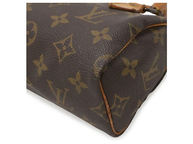 Borsa Louis Vuitton Monogram Mini Speedy Marrone - vista 3