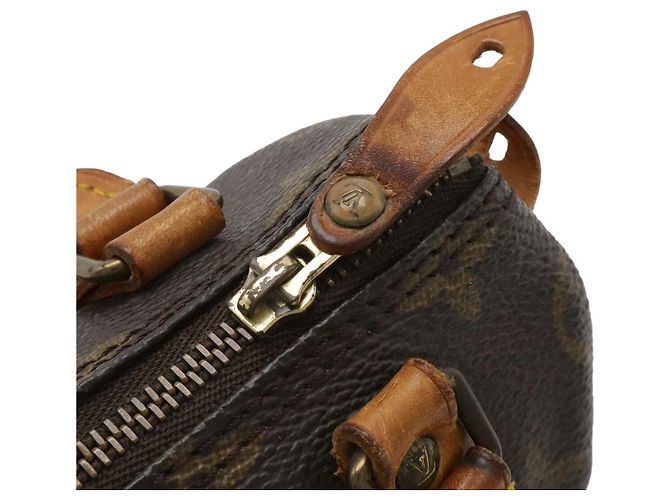 Borsa Louis Vuitton Monogram Mini Speedy Marrone - vista 4