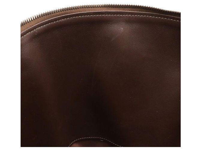 Hermès Borsa Hermes Toile Ash Leather Sac Ebou MM Tote Bag Marrone - vista 9