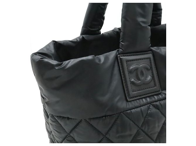 Tote Chanel Coco Cocoon Small in Nylon e Pelle Nero - vista 6
