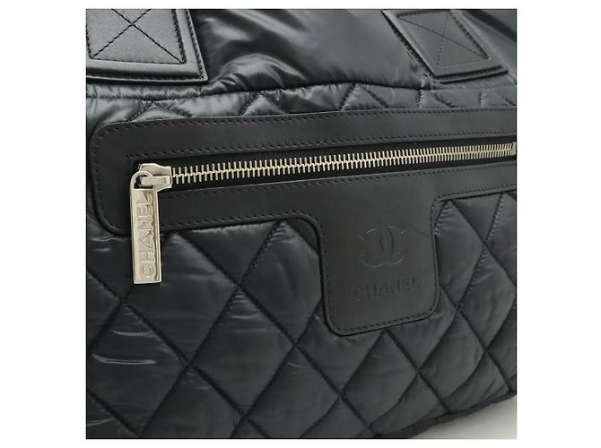 Tote Chanel Coco Cocoon Small in Nylon e Pelle Nero - vista 7