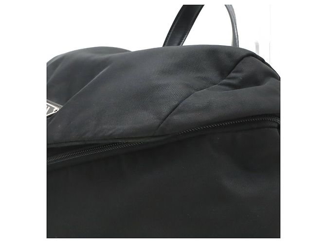 Prada Re-Nylon Lederrucksack Schwarz - Ansicht 7