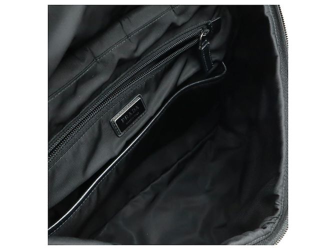 Prada Re-Nylon Lederrucksack Schwarz - Ansicht 8