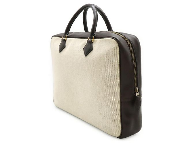 Hermès Valigetta Hermes Plume Dog 38 Leather Marrone - vista 2