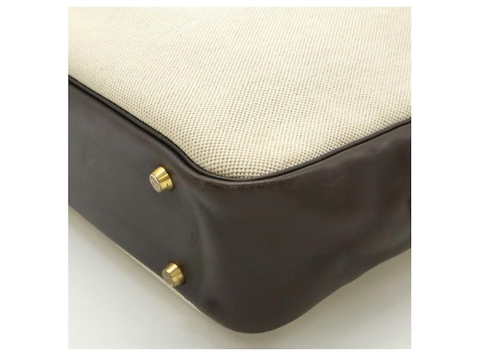 Hermès Valigetta Hermes Plume Dog 38 Leather Marrone - vista 3
