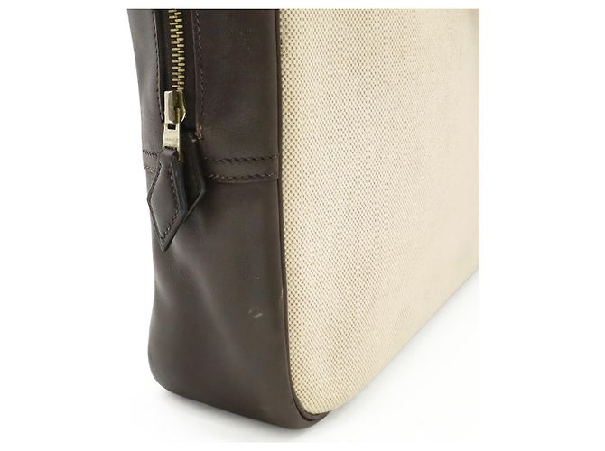 Hermès Valigetta Hermes Plume Dog 38 Leather Marrone - vista 5