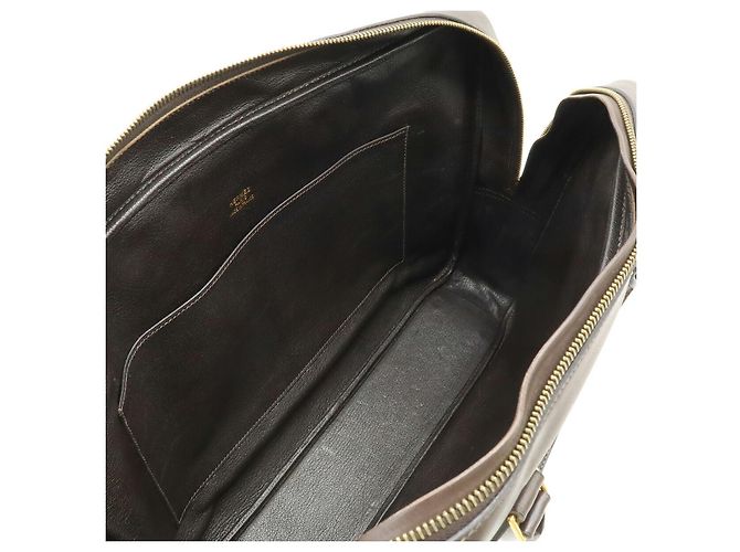 Hermès Valigetta Hermes Plume Dog 38 Leather Marrone - vista 6
