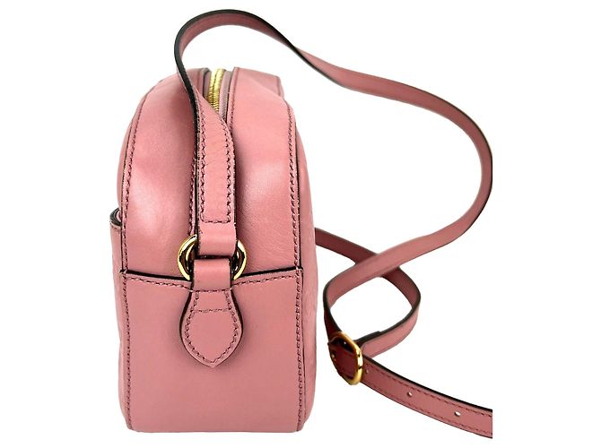 Borsa a tracolla Gucci Guccissima Camera in pelle rosa - vista 3