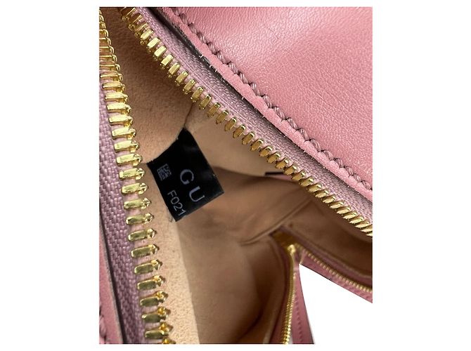 Borsa a tracolla Gucci Guccissima Camera in pelle rosa - vista 5
