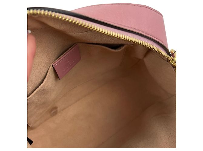 Borsa a tracolla Gucci Guccissima Camera in pelle rosa - vista 7