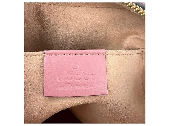 Borsa a tracolla Gucci Guccissima Camera in pelle rosa - vista 8