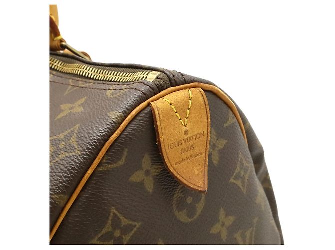 Borsa Louis Vuitton Monogram Speedy 35 Marrone - vista 8