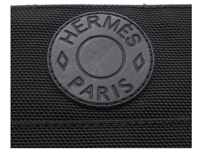 Hermès Pochette Hermes Bolide Nylon Canvas Black Nero - vista 4