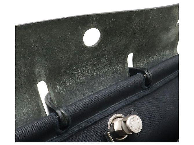 Hermès Hermes Toile Officier Leather Herbag MM Nero - vista 8