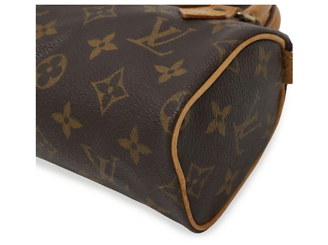 Borsa Louis Vuitton Monogram Mini Speedy Marrone - vista 3
