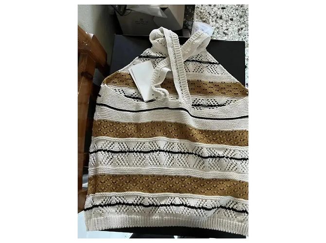 SéZane Top in maglia Malvina - Ecru/Senape/Nero Crudo - vista 2