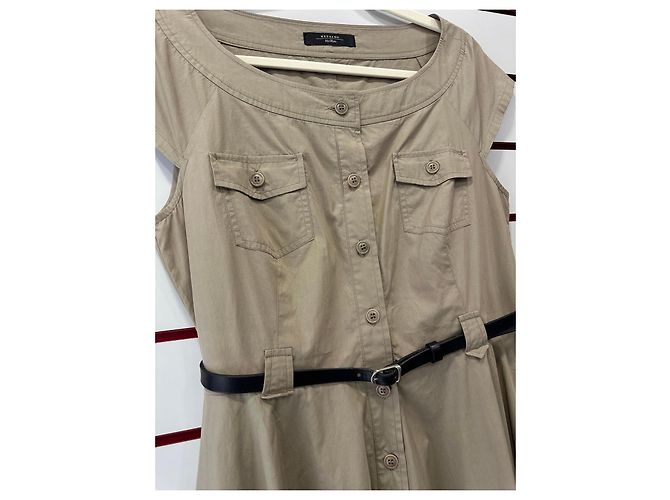 Vestido cinturón de algodón beige Weekend Max Mara - vista 2