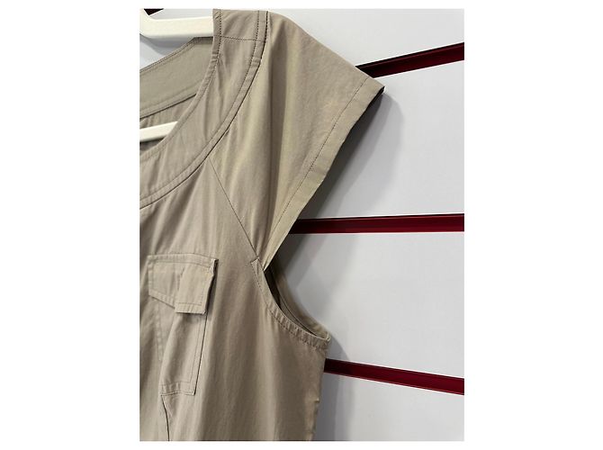 Vestido cinturón de algodón beige Weekend Max Mara - vista 4