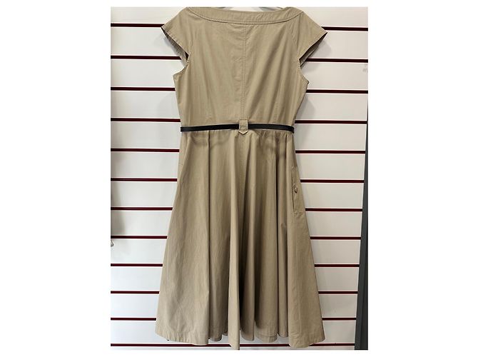 Vestido cinturón de algodón beige Weekend Max Mara - vista 5