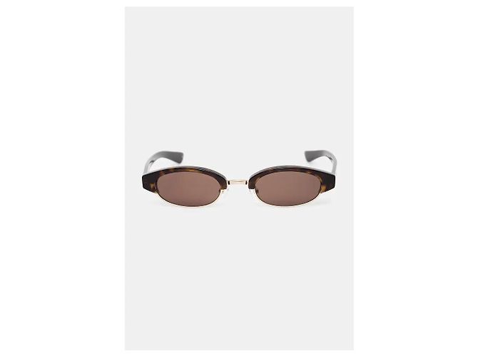 Alexander McQueen Sonnenbrille Oval Schildpatt Braun - Ansicht 2