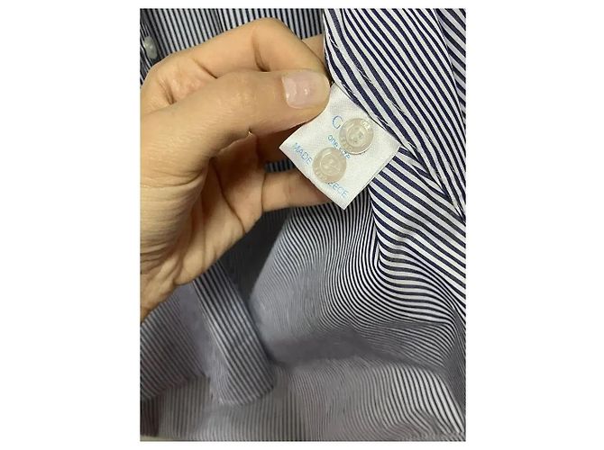 Autre Marque GRES Camicia Oversize a Righe con Ricamo Sirena Bianco Blu - vista 7