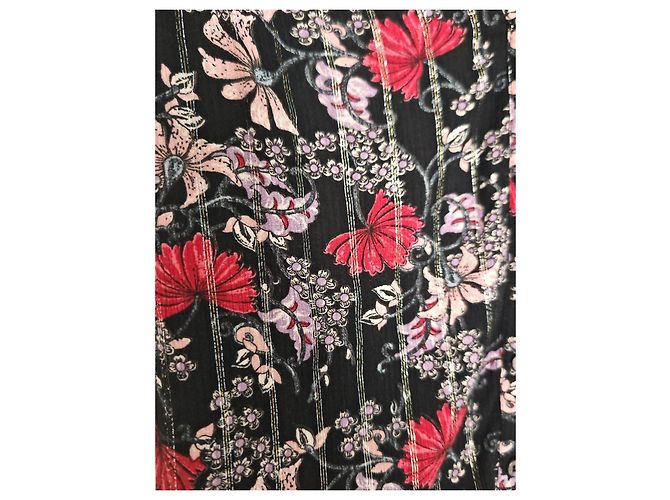 Ba&Sh Bluse mit Blumenmuster - Schwarz, Rot & Rosa Pink - Ansicht 19