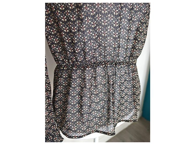 Sézane Bluse mit floralem Print Schwarz Mehrfarben - Ansicht 12